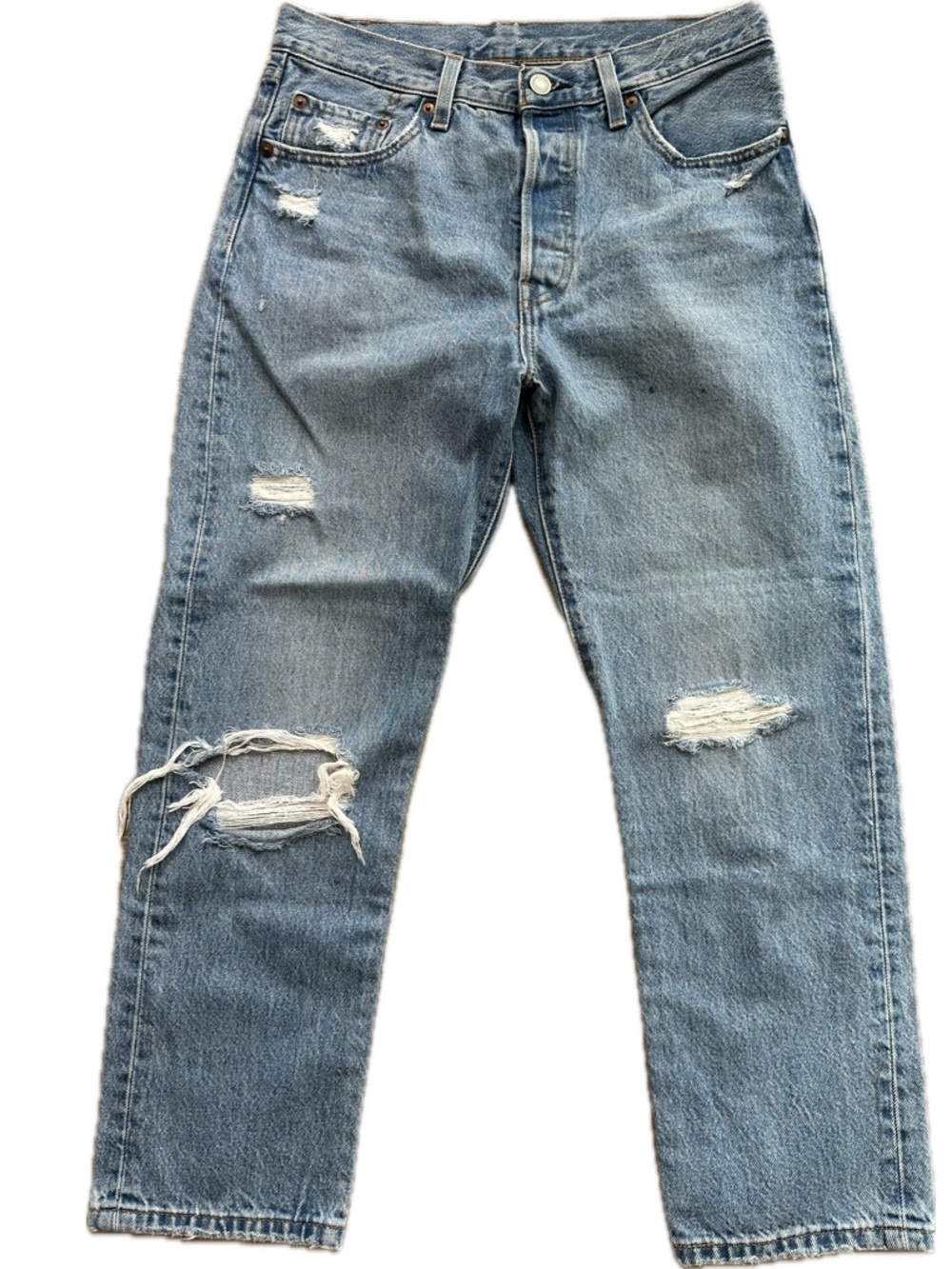 Levi’s Distressed Blue Denim Jeans